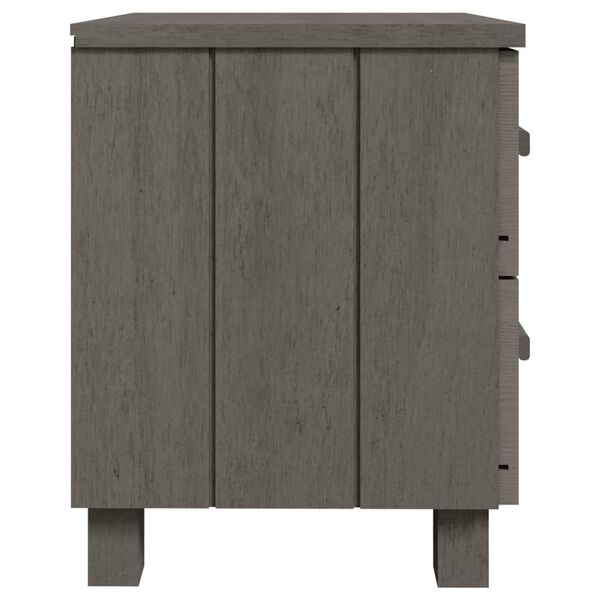 vidaXL Bedside Cabinet Light Grey Solid Pine wood, MDF Standard