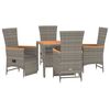vidaXL Garden Dining Set Gray