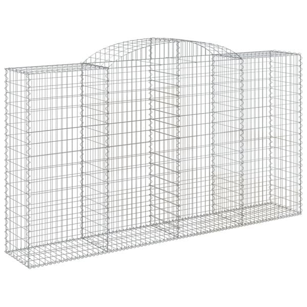 vidaXL Gabion Basket Set of 2 Silver Galvanized Iron Large Durable