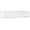 vidaXL Dog Kennel Silver Galvanized Steel 2082.0 in&sup2; Durable