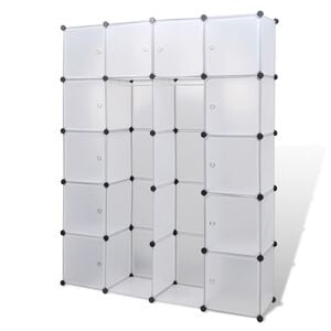 vidaXL Modular Storage White Plastic, Chromed Steel Large Modular