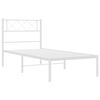 vidaXL Metal Bed Frame White Powder-Coated Steel 31.5x79 in Bed Frame