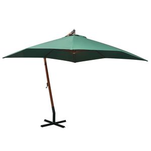 vidaXL Garden Parasol Green Polyester fabric Large Adjustable Armrests