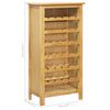 vidaXL Wine Cabinet 22"x12.6"x43.3" Solid Oak Wood