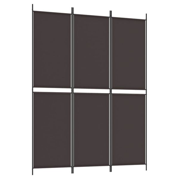 vidaXL 3-Panel Room Divider Brown 59.1"x78.7" Fabric