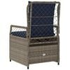 vidaXL Reclining Patio Chair Gray PE rattan Standard Adjustable Feet