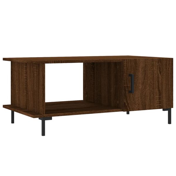 vidaXL Coffee Table Brown Oak Engineered Wood, Iron 35.4 x 19.7 x 15.7 in