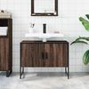 vidaXL Bathroom Sink Cabinet Brown oak Engineered wood, powder-coated steel
