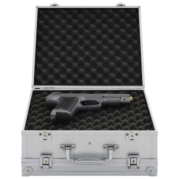 vidaXL Gun Case Aluminum ABS Silver
