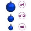 vidaXL Christmas Bauble Set of 100 Blue and Silver Polystyrene