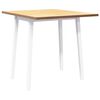 vidaXL Dining Table White Solid Wood Rubber