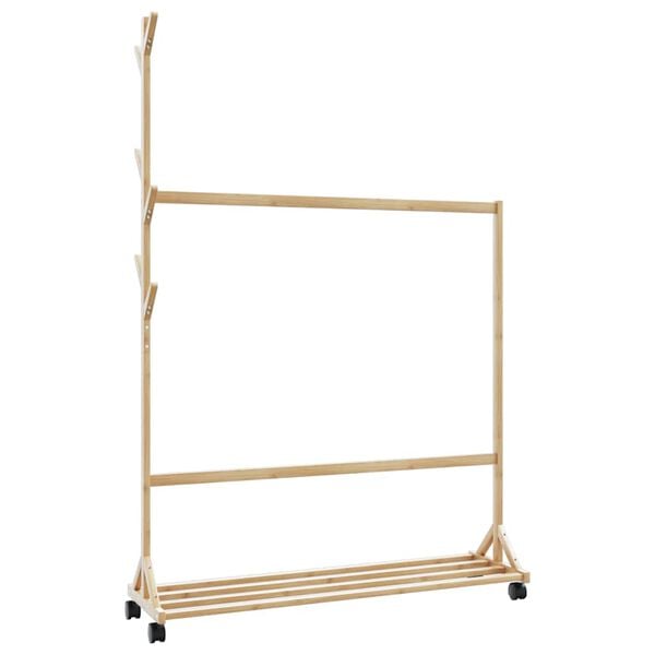 vidaXL Clothes Rack Bamboo Medium Bamboo Clothes Rack Rectangular