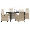 vidaXL Garden Dining Set 5 pcs Beige poly rattan