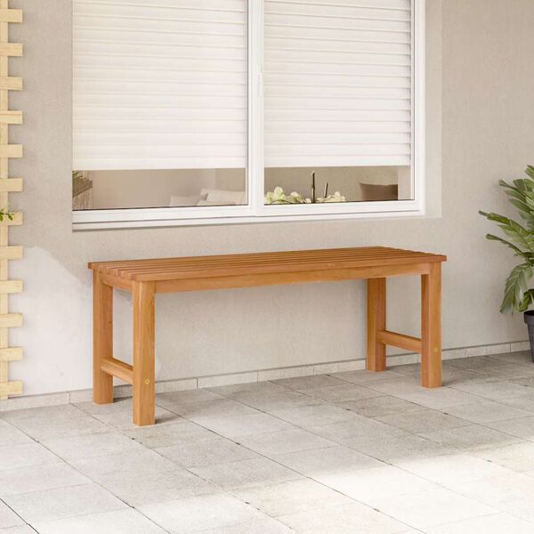 vidaXL Bench Brown Solid Teak Wood 45 in Strong Bench Rectangular