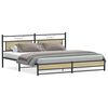 vidaXL Bed Frame Sonoma Oak Steel, Engineered Wood Double Bed Bed Frame