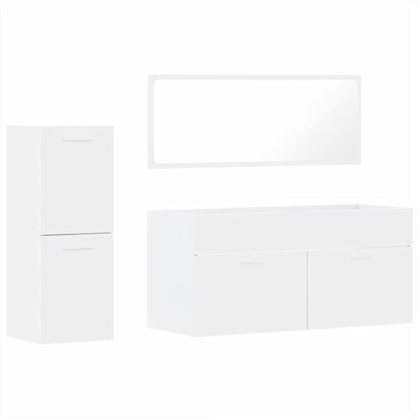 vidaXL Bathroom Furniture Set White Engineered wood, acrylic Medium