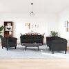 vidaXL Sofa Set Black Velvet (100% polyester), plywood, solid wood, foam