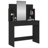 vidaXL Dressing Table Black Engineered wood, Glass 37.8x15.4x55.9 in