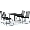 vidaXL Garden Dining Set Black