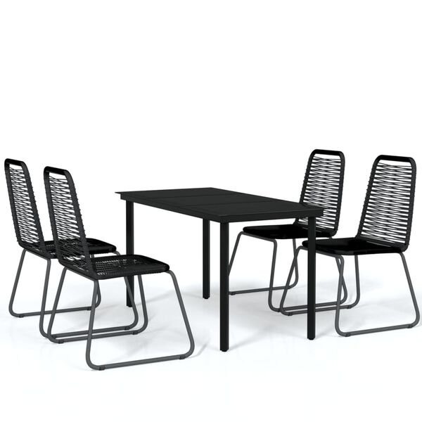 vidaXL Garden Dining Set Black