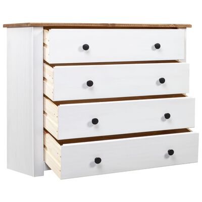 vidaXL Side Cabinet White 31.5"x15.7"x28.7" Pine Panama Range