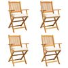 vidaXL Folding Chair 4 pcs White 49 x 57.5 x 92cm Solid Acacia wood
