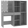 vidaXL LED Dressing Table With Cabinets Gray Sonoma Engineered wood, acrylic