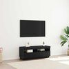vidaXL TV Cabinet Black Oak 39.37 x 13.78 x 15.75 in Engineered Wood