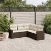 vidaXL Garden Sofa Set Brown and Cream PE rattan, Powder-Coated Steel