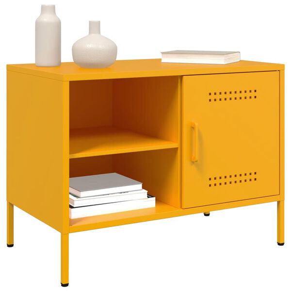 vidaXL TV Cabinet Set of 2 Mustard Yellow Steel Standard TV Cabinet