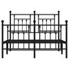 vidaXL Bed Frame Black Powder-Coated Steel Double Durable Bed Frame