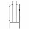 vidaXL Garden Gate Steel 39.4"x98.4" Black