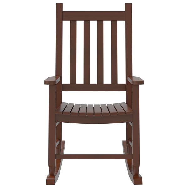 vidaXL Rocking Chair Set of 2 Brown Poplar Wood Kids Durable
