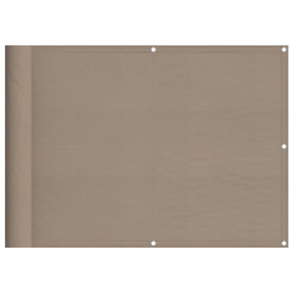 vidaXL Balcony Screen Taupe 29.5x393.7" 100% Polyester Oxford
