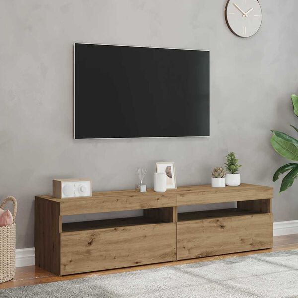 vidaXL TV Cabinet Set of 2 Artisan oak Engineered wood Medium