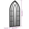 vidaXL Garden Mirror Black Iron, Glass 27.6 x 11.8 in Decorative Inlays