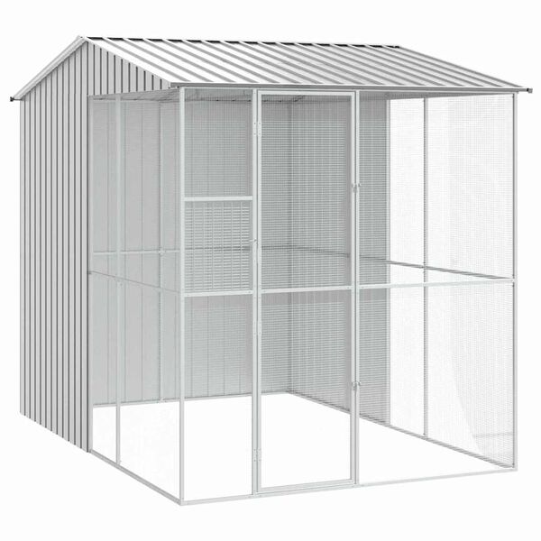 vidaXL Bird Cage Grey 84.65 x 122.05 x 97.24 in Galvanised Steel