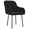 vidaXL Dining Chair Set of 2 Black Velvet (100% polyester), metal, plywood
