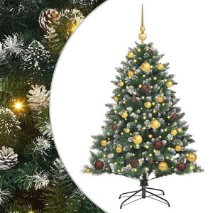 vidaXL Artificial Christmas Tree with 150 LEDs Green 47.24 in