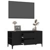vidaXL TV Cabinet Black Engineered wood Medium TV Cabinet Rectangular
