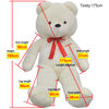 vidaXL XXL Soft Plush Teddy Bear Toy White 63"