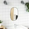 vidaXL Wall Mirror Black Glass with PVC frame Medium Minimalistic