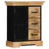 vidaXL Sideboard Brown and Black Solid Mango Wood and Powder-Coated Iron