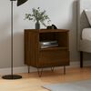 vidaXL Bedside Cabinet Brown Oak Engineered wood, Metal Medium