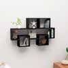 vidaXL Wall Shelf Black Engineered wood Medium Wall mounting