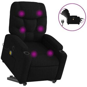 vidaXL Electric Stand Up Massage Recliner Chair Black
