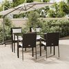 vidaXL Garden Dining Set Black, Rattan, Cream white