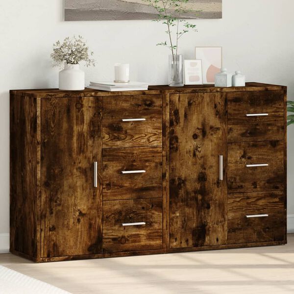 vidaXL Sideboard Smoked Oak Engineered Wood Medium Sideboard