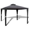vidaXL Gazebo Dark Grey Roof, Black Frame