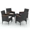 vidaXL Garden Dining Set Black